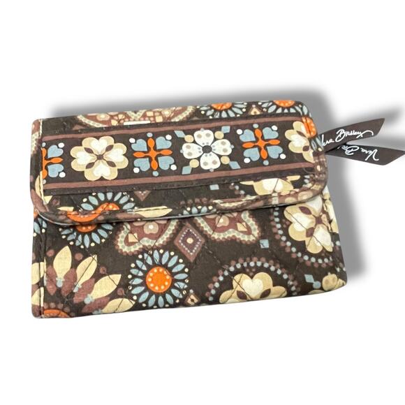 Vera Bradley Retired Canyon Floral Trifold Wallet Snap Zip Purse Clutch Quilted - Picture 5 of 13